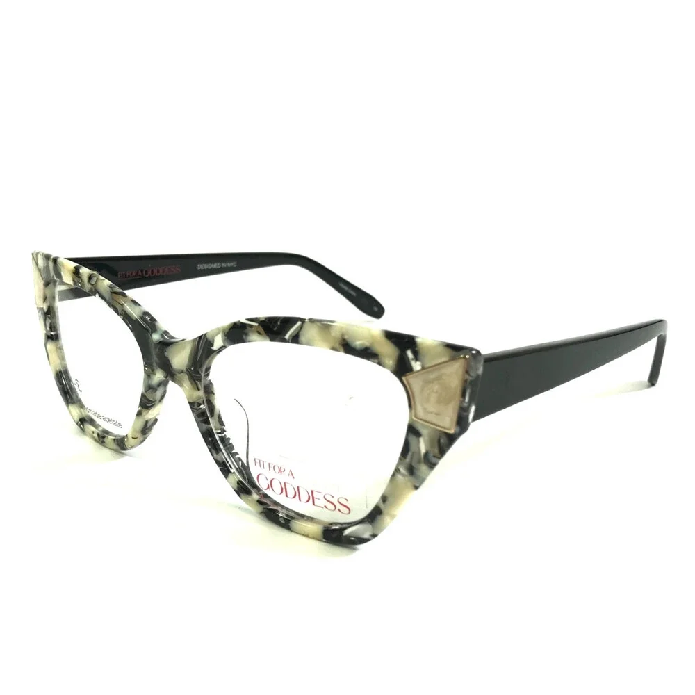 Fit For A Goddess Eyeglasses Frames FGO009 BLK Black Ivory Cat Eye 55-18-150